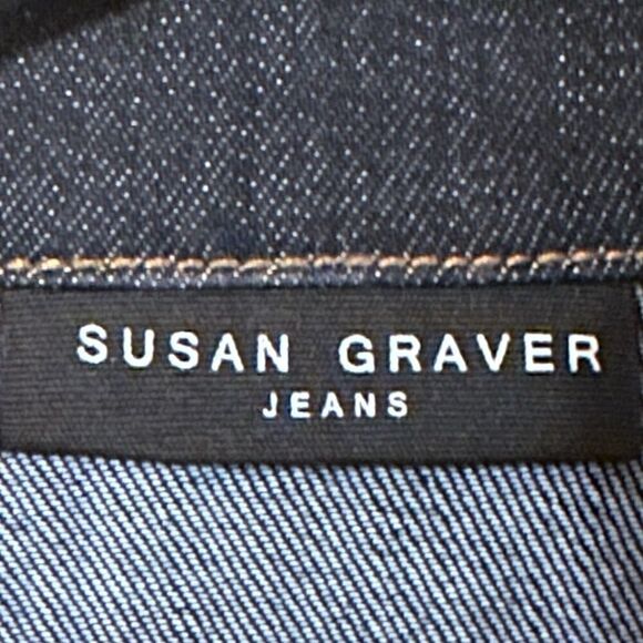 Susan Graver Jeans Dark Wash Cropped Denim Jacket Size XS 📦 - Picture 3 of 7